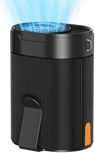 Portable Waist Fan, Rechargeable 3000mAh Battery, 25H Runtime, 6600RPM Turbo Dual Clip, 4 Speeds Adjustable, Belt Fans for Hiking, Riding, Fishing, Hands-Free Hanging Fan Gifts for Hiker, Worker