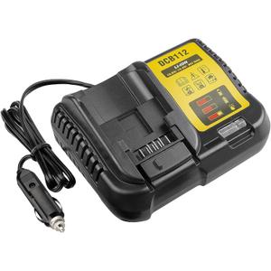 DCB112 for Dewalt Battery Car Charger, Replace for Dewalt 12V 20V and 60V Max Lithium-Ion Battery use on Car, Charging Input 12V/24V Cigarette Lighter Plug