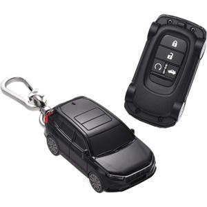for Honda 2022 2023 2024 CR-V Civic Accord HR-V Pilot Key Fob Cover, Compatible with 2/3/4/5 Buttons Smart Remote Key - Black