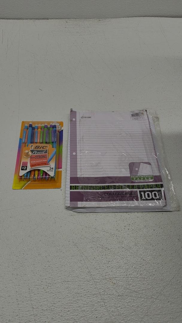 Reinforced Filler Paper 100sheets and 24 pack of Pencils Set Reinforced Filler Paper 100sheets and 24 pack of Pencils Set