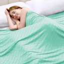 Topcee Cooling Blanket, Summer Cooling Blankets for Hot Sleepers, Arc-Chill Q-Max>0.5 Cool Fiber, Oeko-TEX 100% Certified, Soft, Breathable, Double-Side Bed Throw,Keep Cool for Adults Kids 90"x90" (Green-new)