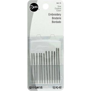 Dritz 56E-15 Embroidery Hand Needles, Size 1/5 (12-Count) 6 Pack