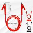 8PCS Dual Ended Crocodile Alligator Clips Jumper Wires, 1500V 15A 3.3ft/1m 14 Gauge Test Lead with Protective Insulator Clamps Silicone Flexible Cable Set Copper Clamps for Electrical Testing 14AWG