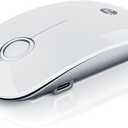 RAPIQUE R306 Pro Wireless Mouse, Dual Bluetooth & 2.4G, Type-C Rechargeable, Silent Click, Slim Symmetrical Design, Portable for Laptop/iPad/MacBook/Desktop/Windows/macOS  White