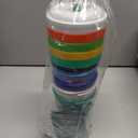 REDUCE GoGo's Kids Portable Tumbler Cups with Lids and Spill-Proof Straws - 5 Pack of Stackable 12 oz Tumblers with Twist-On Lids - Easy Storage, Dishwasher Safe - New Explorer
