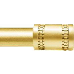 Warm Gold Curtain Rod for Windows 48 to 84 Inch, 1 Inch Diameter Heavy Duty Adjustable Curtain Rod with Boho Finials - for Living Room & Bedroom (36-88")