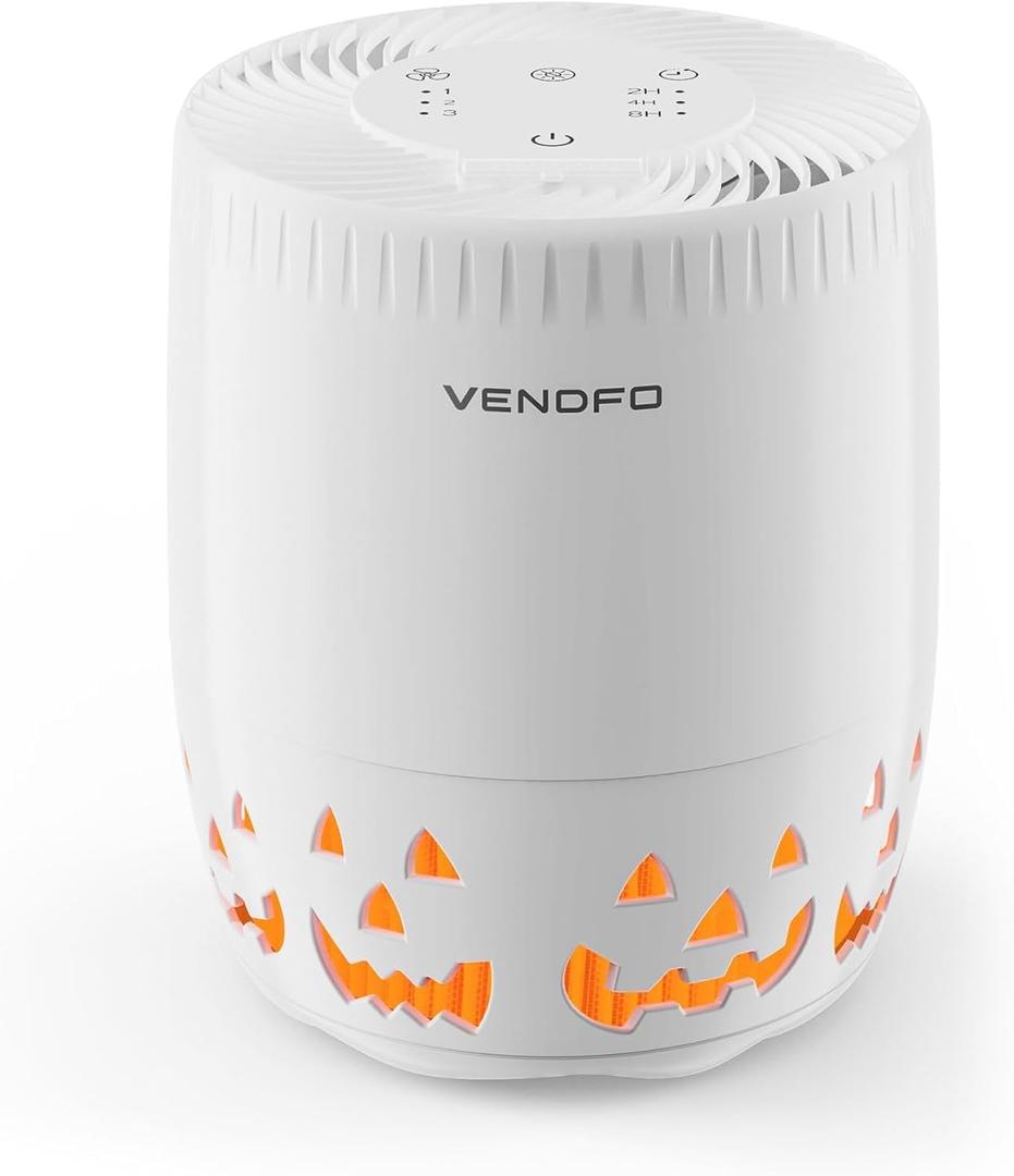 Air Purifiers for Home Bedroom up to 1076ft, True HEPA Air Filters Dust Pets Smoke Hair, 3 Fan Speeds Quiet, Timer Settings, Rechargeable Air Cleaner Office, Bedroom, Pets, Car