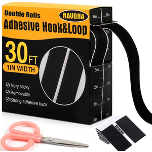 NAVONA ADHESIVE HOOK&LOOP 30FT 1IN WIDTH, Double Rolls