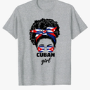 Afro Latina Cuban Girl For Women Cuba Flag Cubanita Pride T-Shirt, XL