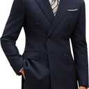 Mens Double Breasted Suit Slim Fit Solid Suit Jacket and Dress Pants 2 Piece Set Prom Wedding Suits for Men Small