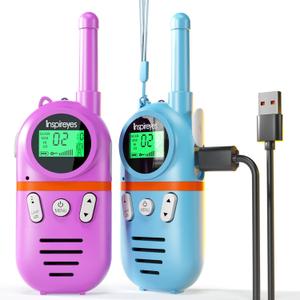 Walkie Talkies for Kids Rechargeable,Toys for Boys and Girls Ages 3-12, 2 Pack Long Range 2-Way Radios, Birthday Gifts,Christmas Stockings, Outdoor Play, Family Games, Hiking Camping Gear (Skyberry Duo)