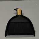 MR.SIGA Mini Dustpan and Brush Set, Portable Cleaning Brush and Dustpan Combo with Bamboo Handle, Black, 1 Set
