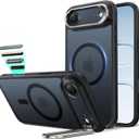 ESR for iPhone Air Case with Stash Stand, Camera Control Cover Compatible with MagSafe, Military-Grade Drop Protection Magnetic Phone Case for iPhone Air, Scratch-Resistant Back Cover,Frosted Black