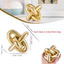 XMGZQ Gold Knot Decor for Coffee Table Book,Chain Link Living Room Decor Item for Bookshelf Entryway Nightstand TV Stand,Minimalist Knot Sculpture for Home Living Room,Centerpiece Table Decorations