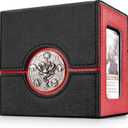 Kabinka Commander Deck Box for MTG with Dice Tray, Holds 100 Double-Sleeved Cards,Card Deck Box with Metal Emblem for TCG/PTCG, Cards Storage Case with 35PT Magnetic Card Holder (Black/Red, Lotus)