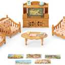 Calico Critters Comfy Living Room Set - Toy Dollhouse Furniture & Accessories Set for Ages 3+