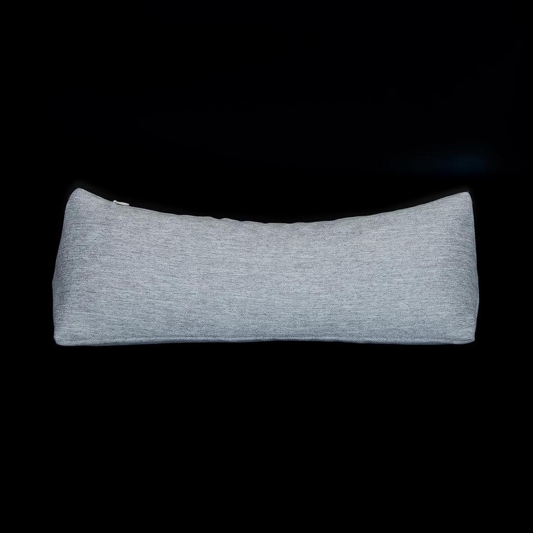 Buckwheat Neck Support Pillow Cervical Neck Cylinder Bolster Pillow,Buckwheat Hulls Adjustable Roll Pillow,Neck Pain Relief for Back and Side Sleepers Round Pillows for Lunch Break Grey, 6*15 inch