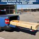 Truck Bed Extender Hitch Mount, 2-in-1 Adjustable Extension Rack with Reflective Tapes & Hitch Stabilizer, 800lbs Heavy Duty Carbon Steel for Pickup Truck, SUV & Van, Kayak Canoe Ladder Lumber Pipes