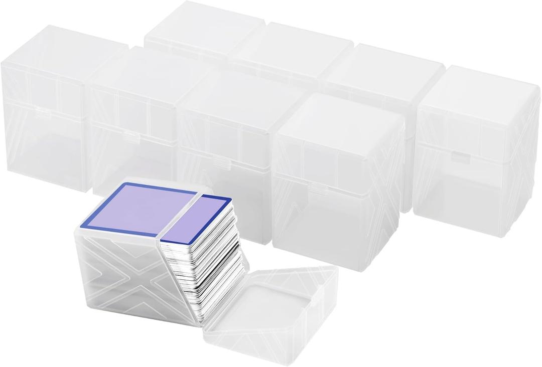 Brappo 9 Pack Card Deck Boxes for 200+ Standard Size Card Storage Box, Clear Commander Card Deck CaseCompatible MTG, Trading Cards, Sport Cards.(No Cards) (Clear, 9 pack)