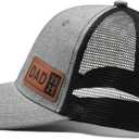 Dad Hat 2025, Gifts for New Dads, Leather Patch Adjustable Daddy Trucker Caps for Father's Day Birthday Gift