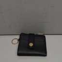 Small Wristlet Wallets for Women Keychain Wristlet Wallet RFID Blocking Key Chain Wallet With Zipper Coin Pocket,2 Id Window (Black)