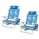 Backpack Beach Chair, Aluminum Lightweight Reclining 5-Position Lounge Chair for Adults Heavy Duty Support 400 LBS Portable Folding with Cooler Bag Camping Chair for Sand Outdoor