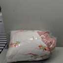Merryword 8 Pcs Bed in a Bag Queen Botanical Floral Comforter Set Pink Flowers Comforter Pastoral Style Bedding with 1 Comforter, 4 Pillowcases, 1 Flat Sheet, 1 Fitted Sheet, 1 Cushion Cover (White Pink)