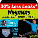 Ninjamas Boys Bedwetting Nighttime Underwear, Size S/M (38-70 lbs), 66 Count, Overnight Protection, Ultra Absorbent, Hypoallergenic