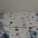 Horaldaily Summer Tablecloth 52x70 Inch Rectangular, Blue Watercolor Sealife Conch Starfish Seaweed Washable Seasonal Table Cover for Party Picnic Dinner Decor