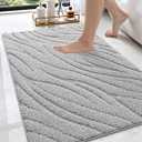 DEXI Bathroom Rugs 24x36, Extra Soft Absorbent Bath Mat, Non Slip Bathmat for Bathroom Floor, Machine Washable Rugs for Shower Floor, Light Grey