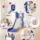 Babytronic Toddler Slide for Kids 1-3, 6-in-1 Baby Slide Indoor Playground