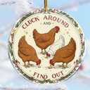 4 x Chicken Christmas Ornaments - Chicken Coop Run - Chicken Decor - Christmas Ornaments - Christmas Decorations - 3.6 in Acrylic - Funny Gag Gifts - White Elephant Gifts - Stocking Stuffers