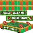 Tiamon Football Parade Float Decorations Set Trailer Decor Kit with Backdrops Football Foil Tassel Banner Gold Streamers Inflatable Footballs for Party Parade Decor Homecoming Supplies