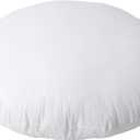32 Inch Round Diameter Down Alternative Decorative Pillow Insert, Cotton Cover, White