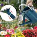 1 Gallon Metal Watering Can with Removable Spout, Nice Galvanized Steel Water Can for Indoor and Outdoor Plants (Ocean Blue)