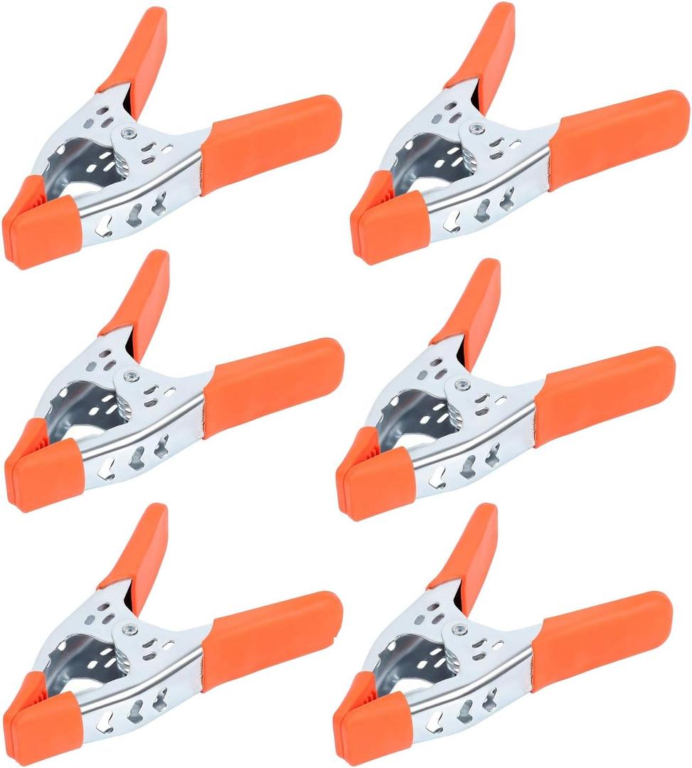 HORUSDY 6-Piece 6" inch Spring Clamp, Heavy Duty Spring Metal Spring Clamps, 2.5"-inch Jaw opening (6-Piece) (Orange)