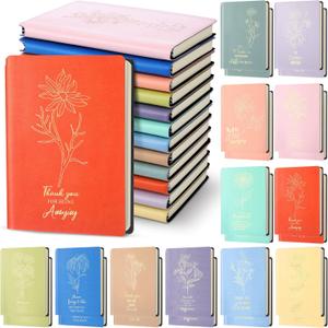 24 Pcs Christmas Thank You Appreciation Gifts for Women Teacher Mini Notebooks Bulk A6 Pocket Small Journals Tiny College Ruled Lined Notebook for Student Teacher School Xmas(Bright Color)