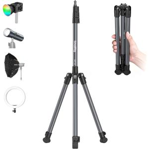 SMALLRIG 74.8"/ 6.23 ft Adjustable Light Stand Photography, Max Load 8.8 lb, Compact Lighting Tripod Stand for Softbox, Flashlights, Ring Light, LED Video Lights, COB Light, Folded Size 16.5" - 5475