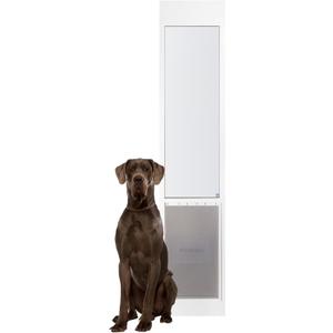 PetSafe 1-Piece Sliding Glass Pet Door for Dogs & Cats - Adjustable Height up to 80 11/16"- X-Large, White, No-Cut DIY Install, Aluminum Patio Panel Insert, Great for Renters or Seasonal Installation