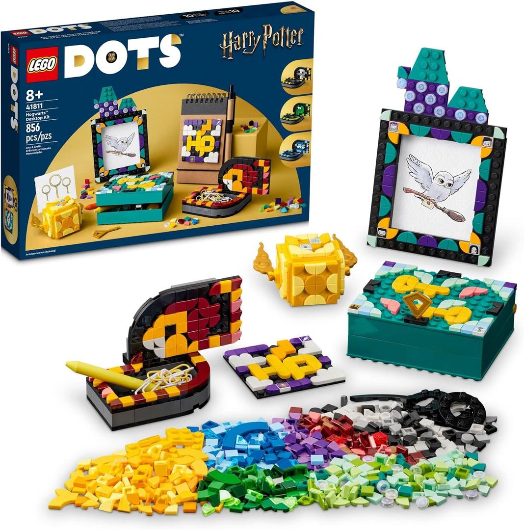 LEGO DOTS Hogwarts Desktop Kit 41811, DIY Harry Potter Back to School Accessories and Supplies, Desk Dcor Items and Patch Sticker, Crafts Toys