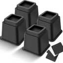 Bed Riser/Furniture Lift Bed/Bed risers/Furniture Lifter/Table risers/Frame Risers Create Under Bed Storage Heavy Duty for Furniture Height Adjustment (Black 4 Pack, 3 Inch)