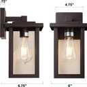 Oil Rubbed Bronze Outdoor Light Fixture, Outdoor Wall Lantern 2 Pack with Clear Water Glass, 11 Inch Outside Light for House Entryway Garage Porch