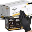 15 PCS TitanFlex Heavy Duty Black Nitrile Gloves, Raised Diamond Texture, Latex Free, Powder Free Disposable Gloves (8Mil/6Mil)