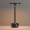 Rechargeable Cordless Table Lamps, Portable 5000mAh Outdoor Table Light, 3 Color Stepless Dimming LED BedsideTable Lamp with Memory Function, Battery Lamp for Kitchen/Dinner/Patio/Restaurant(Black)