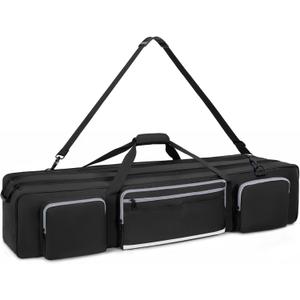 Tripod Carrying Case, Heavy Duty Tripod Bag With Padded Divider Light Stand Bag Dual Zipper Monopod Case for Monopods, Mic Stand, Tent Pole, Gear (42 In (40.6 x 9.4 x 9.8 IN)