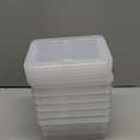 Citylife 1.3 QT 6 Pack Small Storage Bins Plastic Storage Container Stackable Box with Lids for Organizing, Clear White