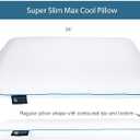 Bluewave Bedding Super Slim Max Cool CarbonBlue Gel Memory Foam Pillow for Stomach and Back Sleepers - Thin, Flat Design with Advanced Cooling (3.25-Inch Height, Standard Size)