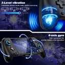 Gammeefy Switch Controllers Compatible with Nintendo Switch/Switch OLED, One-Piece Joypad Controller Replacement for Switch Pro Controller with 9 Lights Color, Turbo, Macro, KeyLinker APP (Switch 1 - (6.2"/7"), Black)