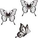Large Butterflies Metal Wall Decor - 2 Pack Elegant Rust-Proof Butterfly Wall Art for Indoor & Outdoor - Farmhouse Living Room, Bedroom, Bathroom, Patio Decor, Unique Housewarming Gift Idea