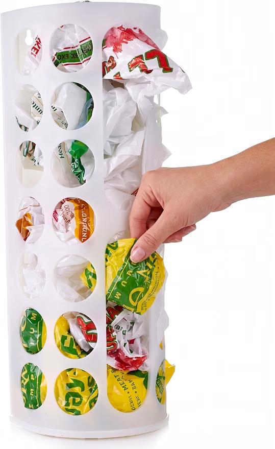 Handy Laundry Grocery Bag Storage Holder, Large Capacity Bag Dispenser, Neatly Store Plastic Shopping Bags & Keep Them Handy for Reuse, Access Holes Make Adding or Retrieving Bags Simple & Convenient